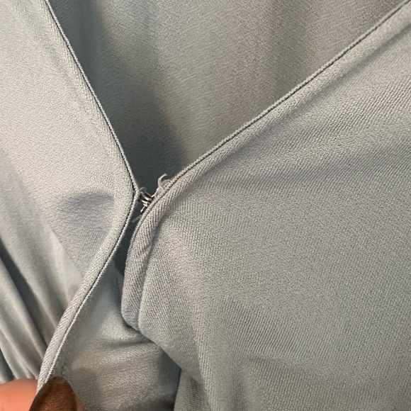 Anthropologie Baby Blue Flutter Bell Sleeve Wrap Crop Top Size Small - Picture 5 of 10